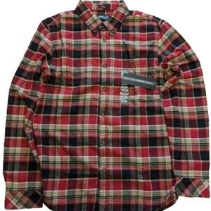 O'Neill Men's Redmond Flannel Long Sleeve Shirt-Crimson/Red/Multi-Small-NWT-C166